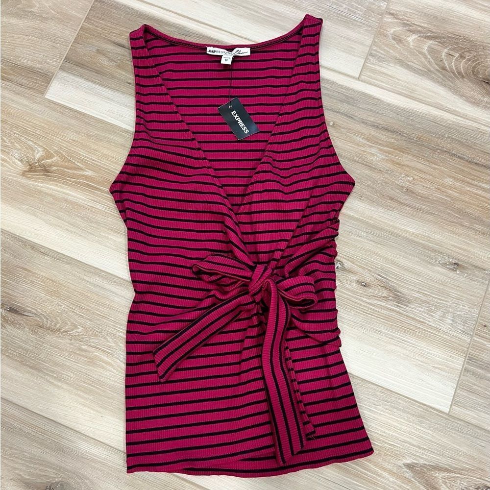 EXPRESS Striped Pink Sleeveless Top Size XS